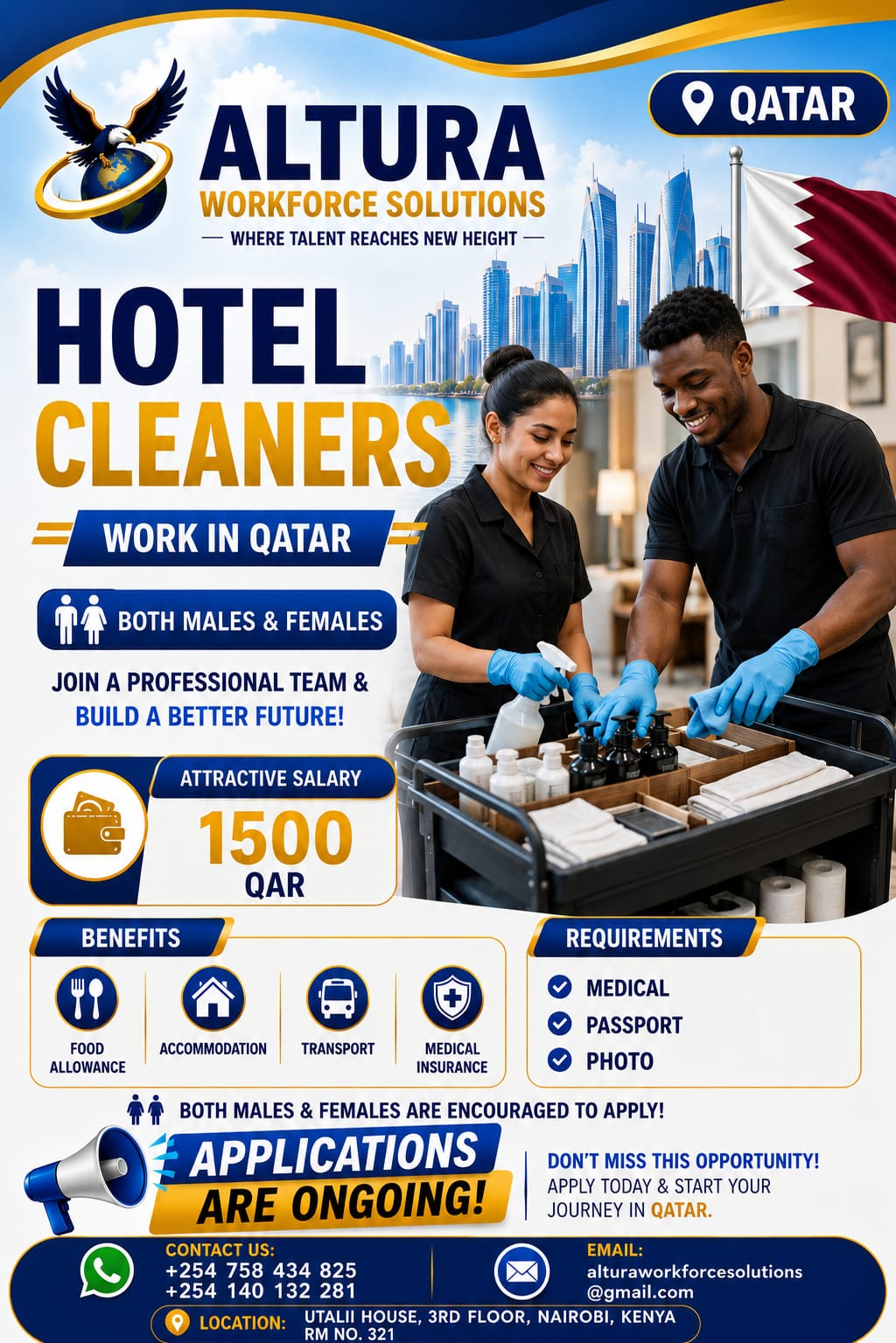 Hotel Cleaner - Male & Female